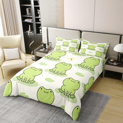 Frosch Kinder Bettwäsche Set 135x200 Baumwolle mit Kissenbezug