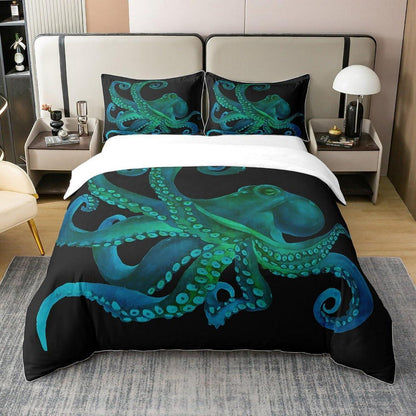 Octopus Baumwoll Bettbezug Set 220x240 für Kinder Schlafzimmer