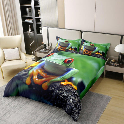 Baumwoll Bettbezug Frosch Familie Kinderzimmer Set 220x240