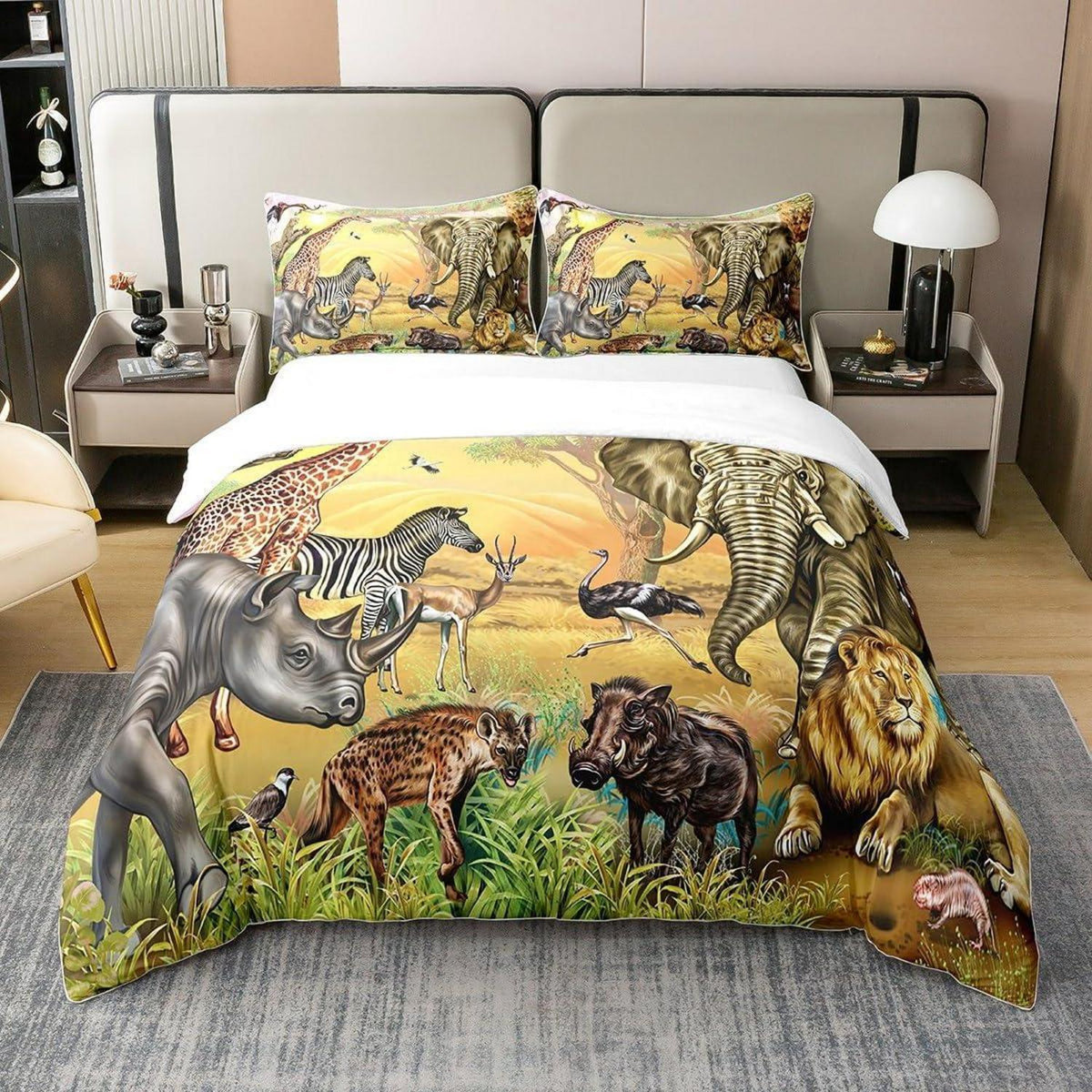 Bio Baumwoll Bettwäsche Set Safari Tiere 200x200