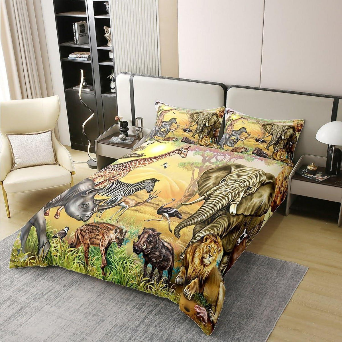 Bio Baumwoll Bettwäsche Set Safari Tiere 200x200