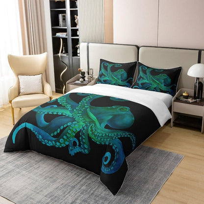 Octopus Baumwoll Bettbezug Set 200x200 für Kinder Schlafzimmer