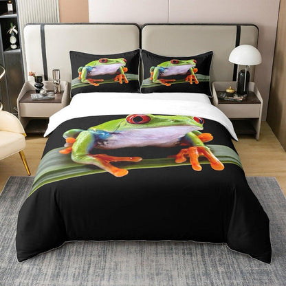 Baumwoll Bettbezug Frosch 200x200 mit Kissenbezügen