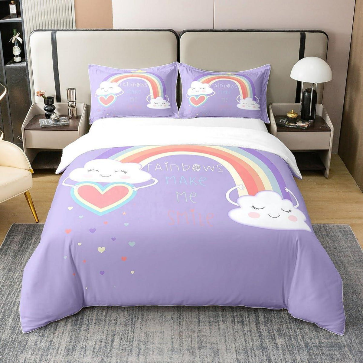 Bio Baumwoll Bettbezug Regenbogen Kinderzimmer Set