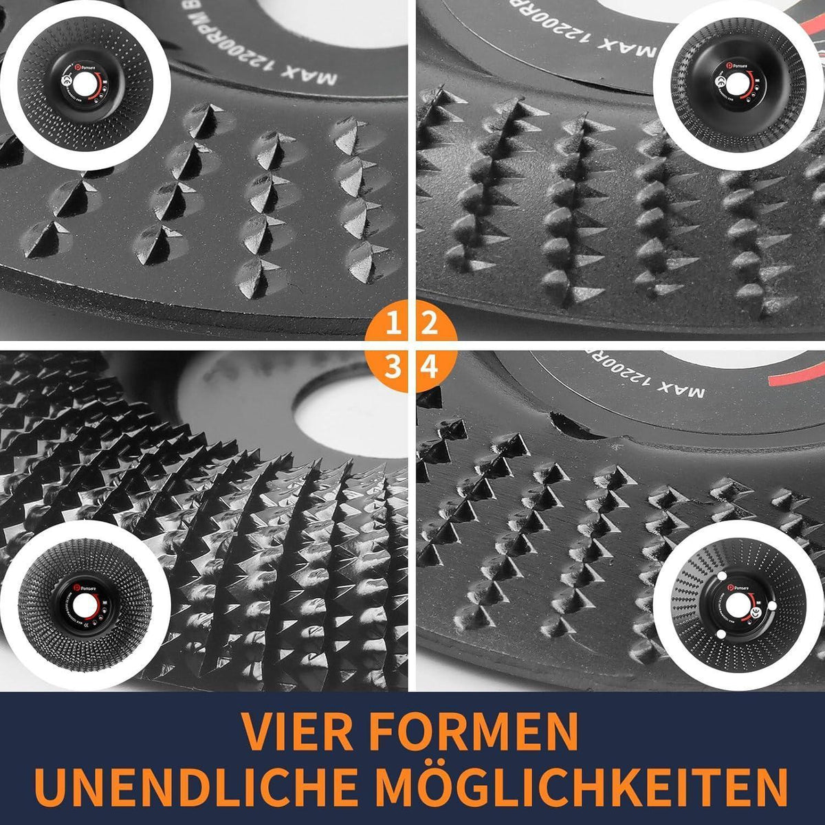 Holz Schleifscheiben 115mm für Winkelschleifer - 4er Set