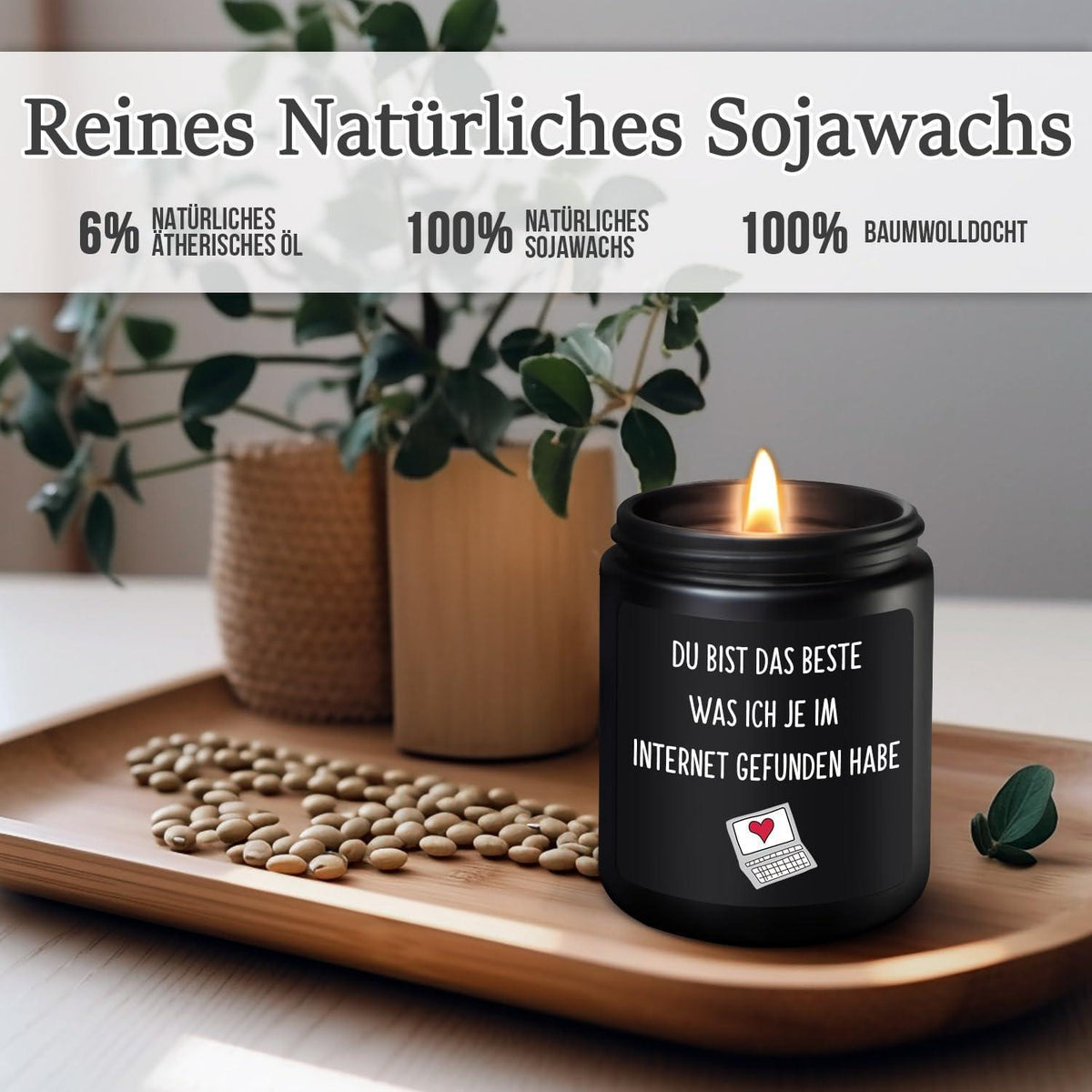 Valentinstag Jahrestag Geschenk Sandelholz Duftkerze- Liebes Geschenke