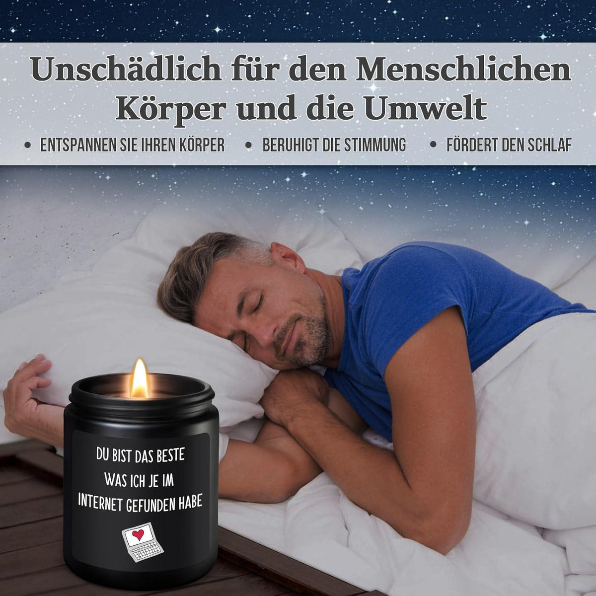 Sandelholz Duftkerze 200g - Liebes Geschenke Männer Frauen - Valentinstag Geburtstagsgeschenk
