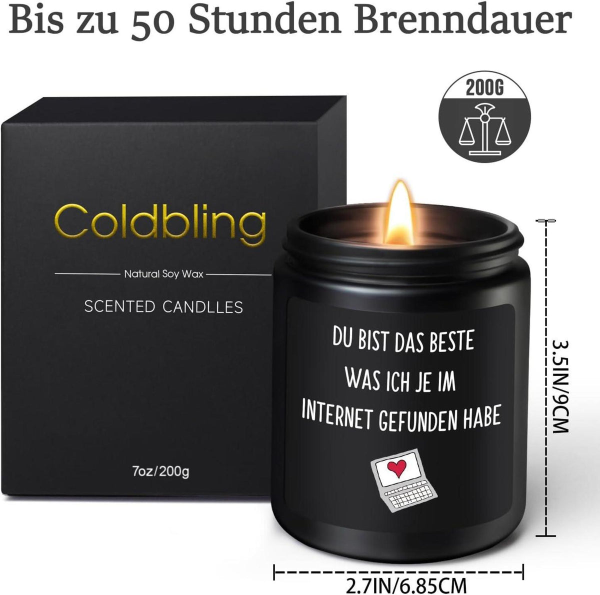 Valentinstag Jahrestag Geschenk Sandelholz Duftkerze für Ihn Sie