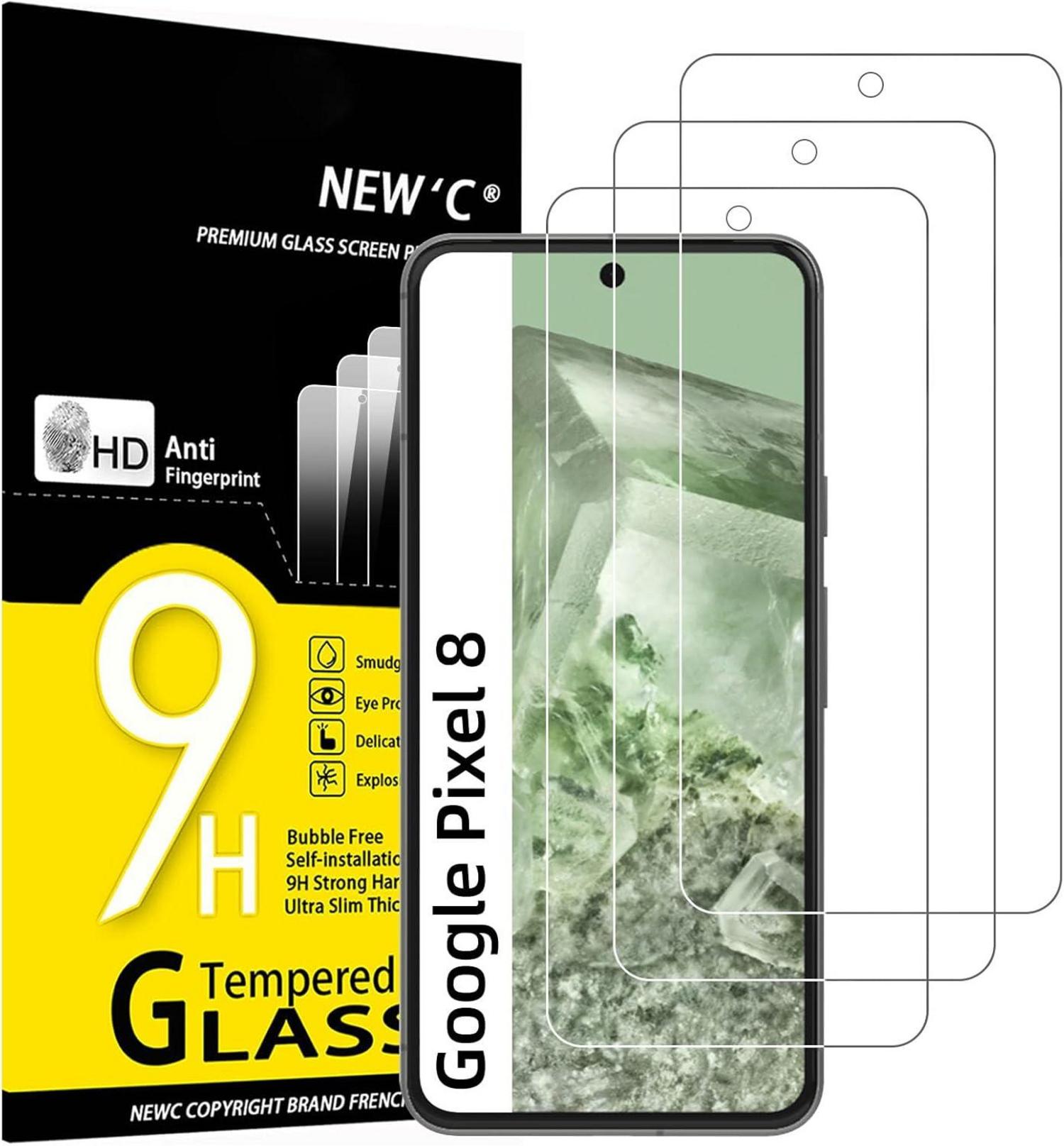 Panzer Schutz Glas für Google Pixel 8 3er Pack 9H Härte