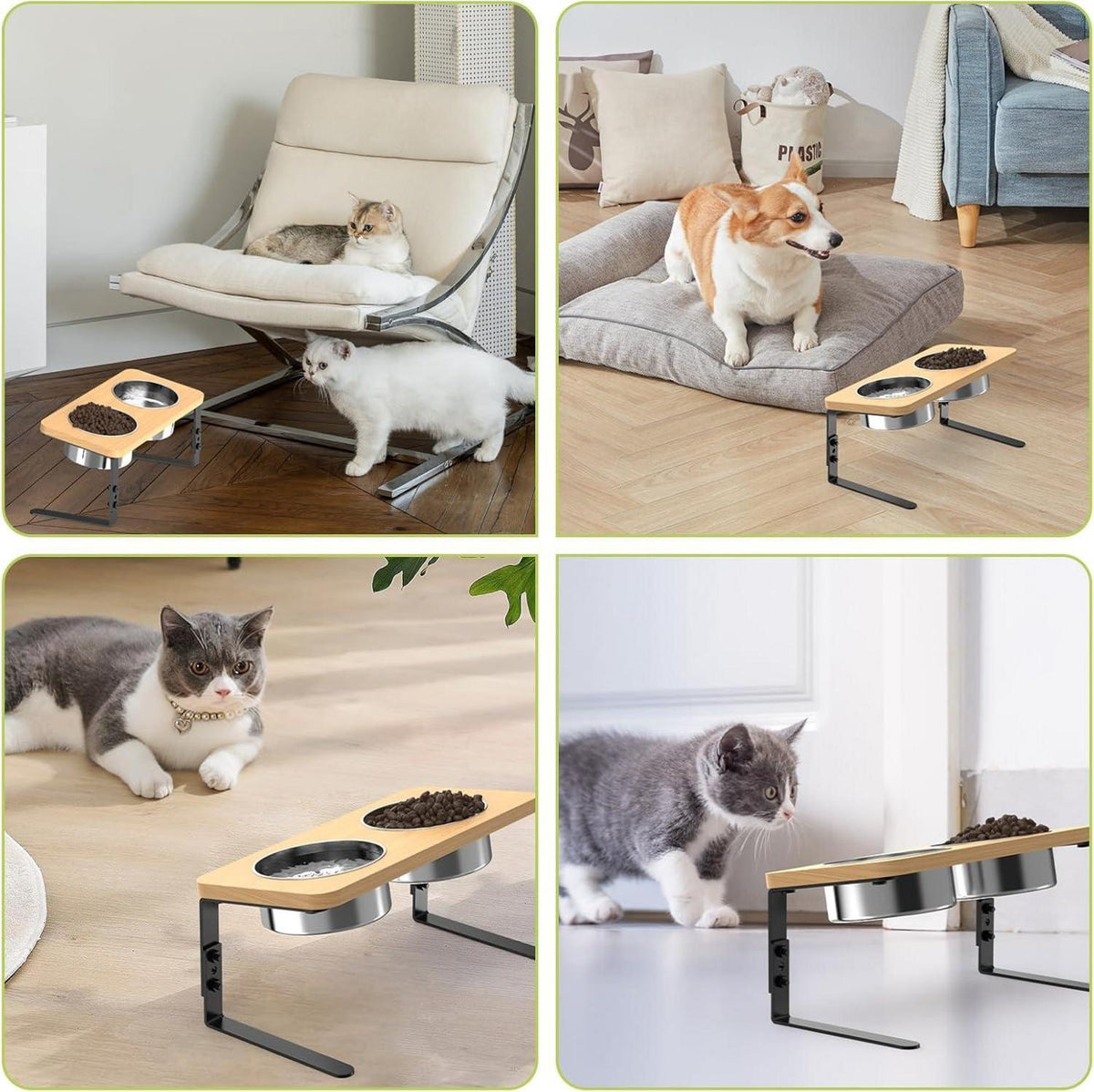 Katzennapf Erhöht 15° 3 Höhenverstellbar Edelstahl Fressnapf