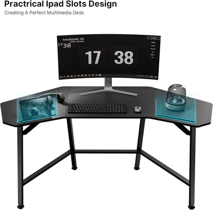 Großer Gaming Schreibtisch 160x74 cm Flügelform PC Computertisch
