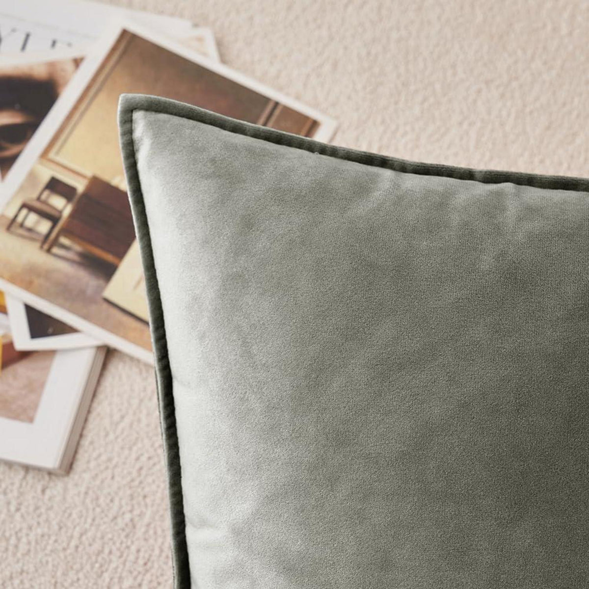 Dekorative Samt Kissenbezüge 45x45 cm 2er Set für Sofa Wohnzimmer