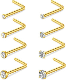 Nasenpiercing Set Chirurgenstahl Kristall Gold Silber