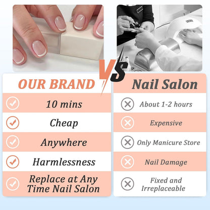 24 Stück Press on Nails Eckig Nude French Künstliche Nägel, Falsche Nägel Square Fingernägel Acryl Zum Aufkleben