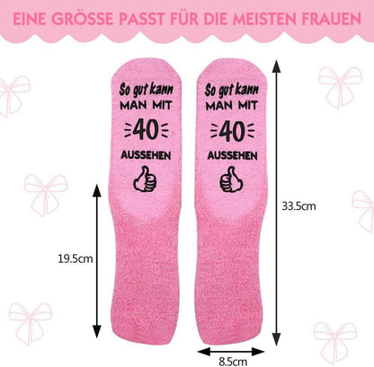 40. Geburtstag Frauen Flauschige Socken Lustige Kuschelsocken