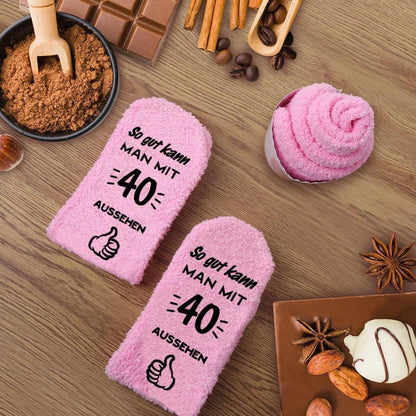 Flauschige Kuschelsocken Lustige Antirutschsocken Geschenk Frauen Mama Mädchen