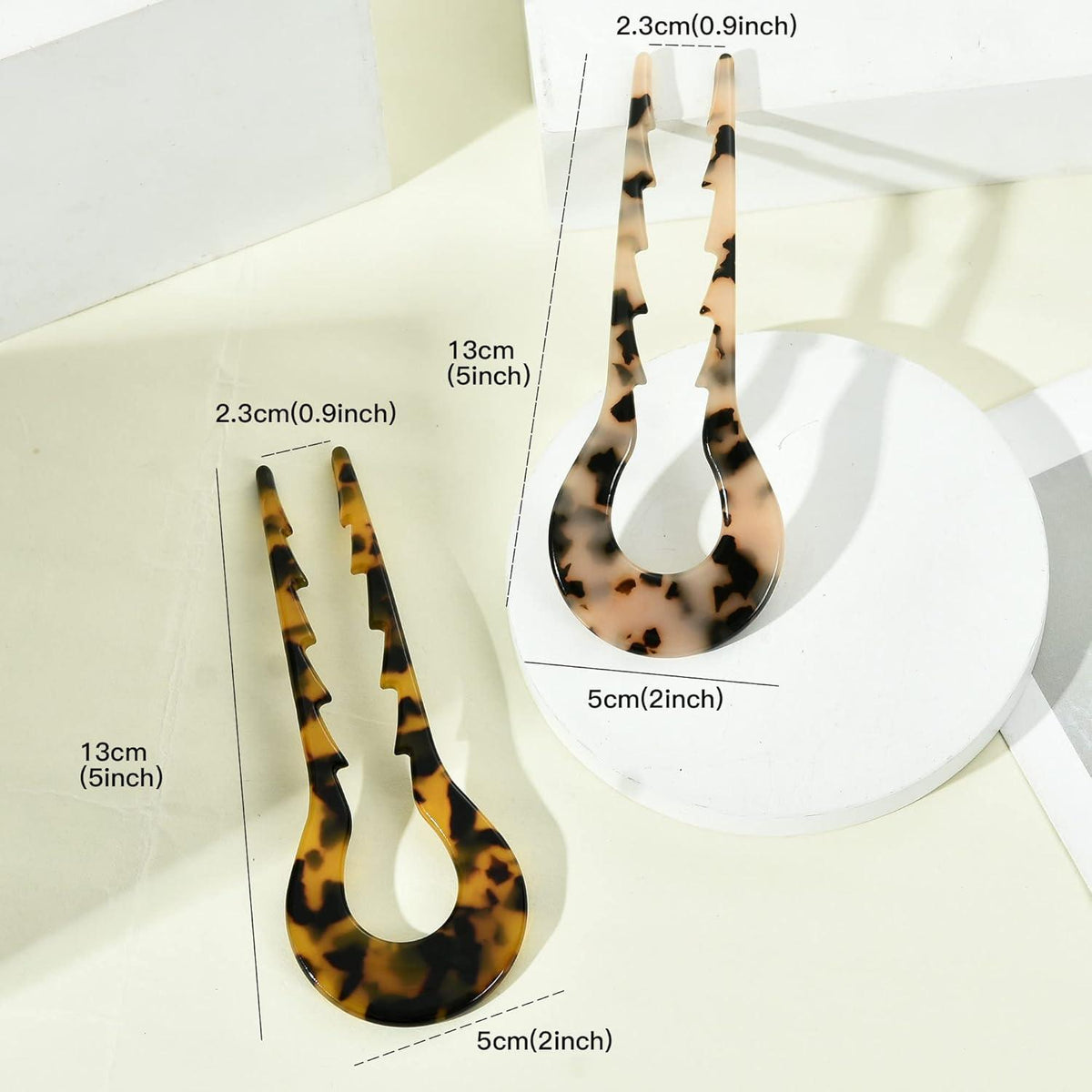 Cellulose-Acetat Duttklammer Set - Damen Haarnadeln U-Form für Frisuren, 2 Stück