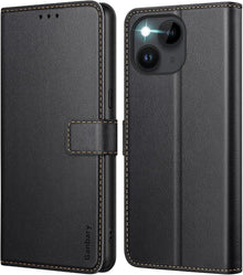 iPhone 14 / 13 Leder Handyhülle mit Standfunktion & Kartenschlitzen