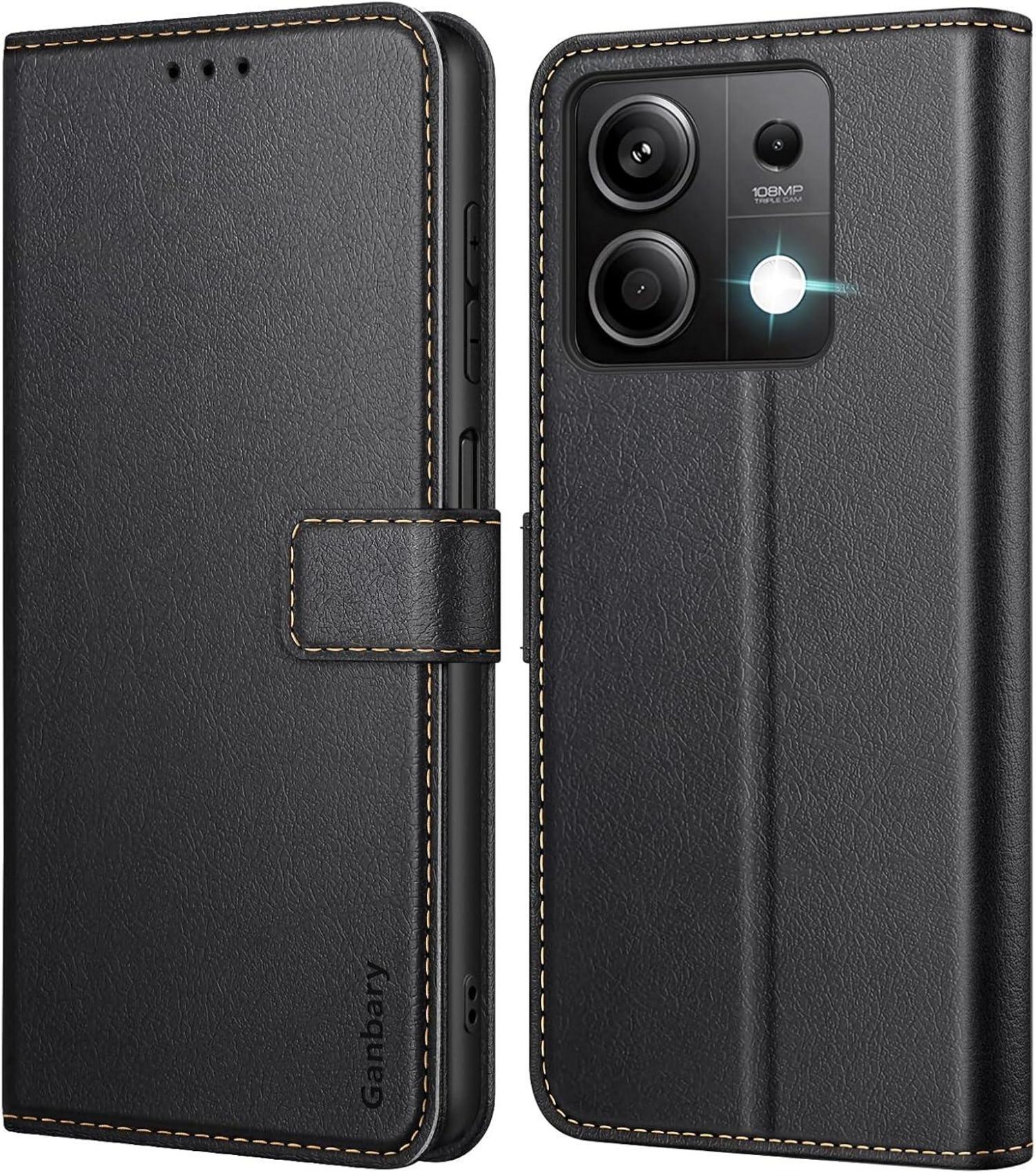 Handyhülle Xiaomi Redmi Note 13 5G Leder Klapphülle Schwarz