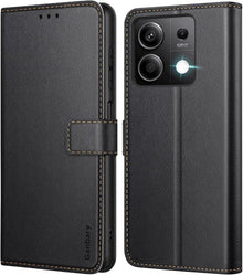 Handyhülle Xiaomi Redmi Note 13 5G Leder Klapphülle Schwarz