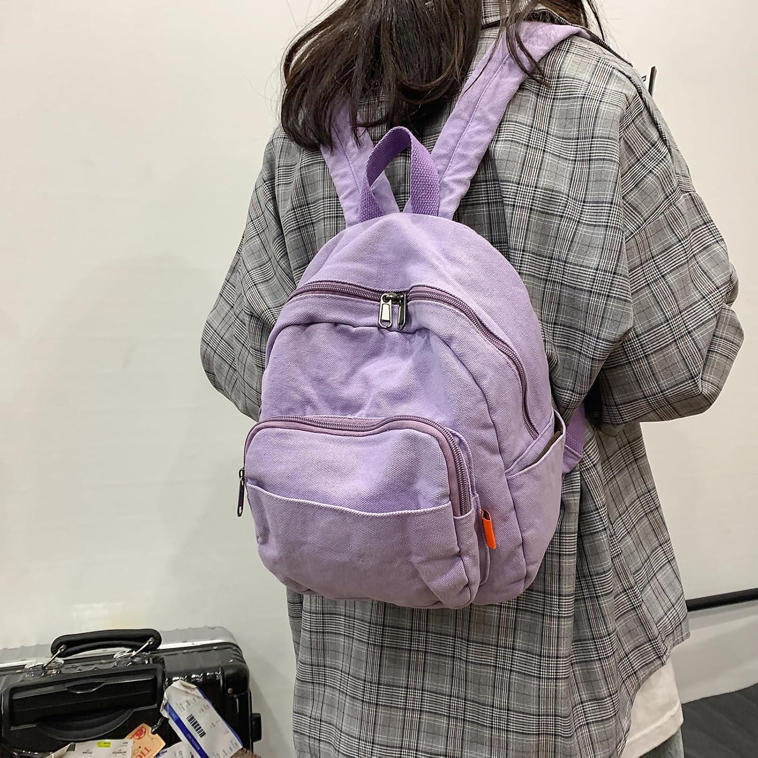 Makukke Canvas Damen Klein Rucksack Lila 10L - Geschenk