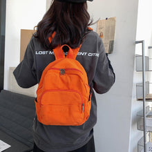 Kleiner Damenrucksack aus Canvas für Schule, Reisen, Orange