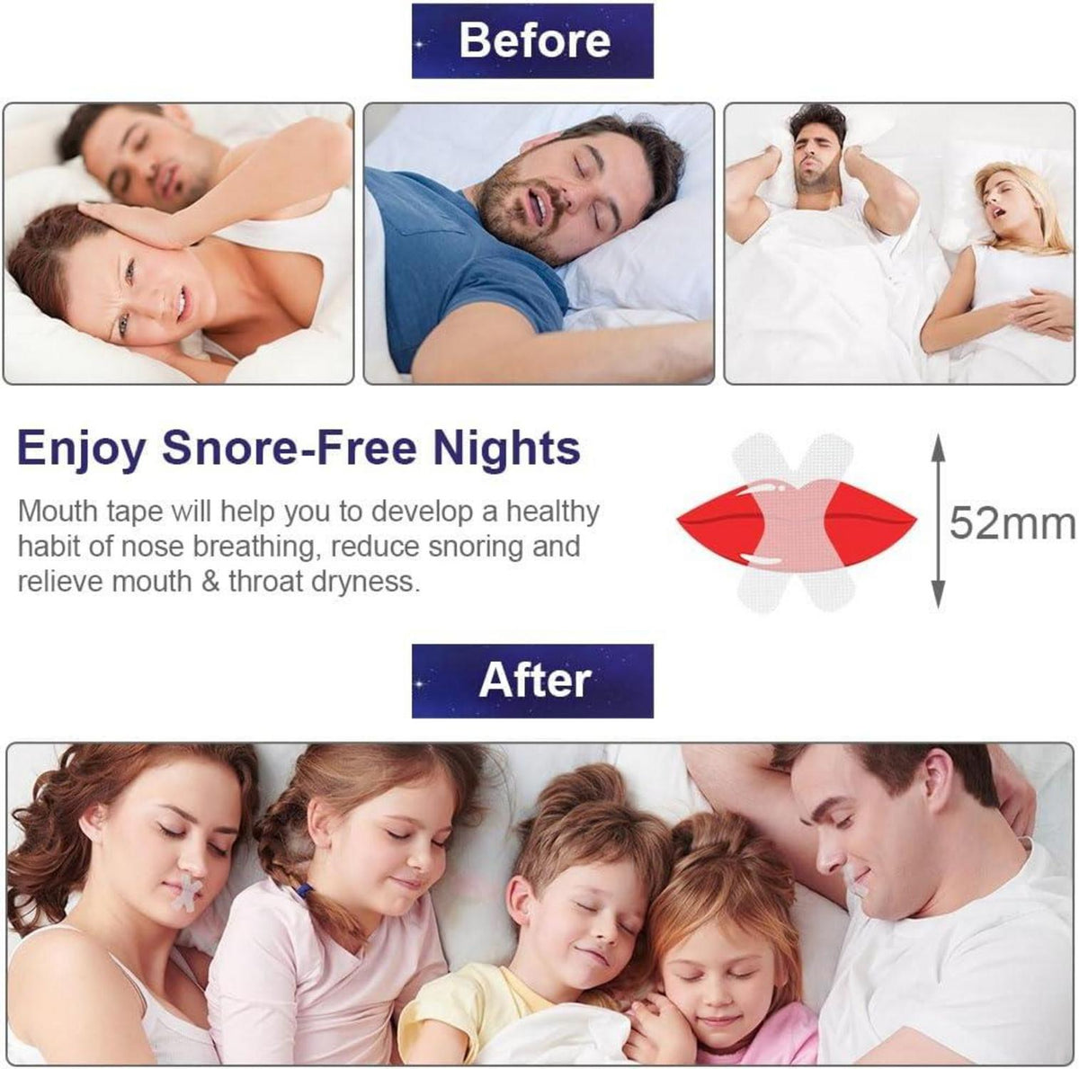 ACWOO 120 Pcs Mouth Tape for Sleeping, Anti Snoring Sleep Tape & Mouth Strips