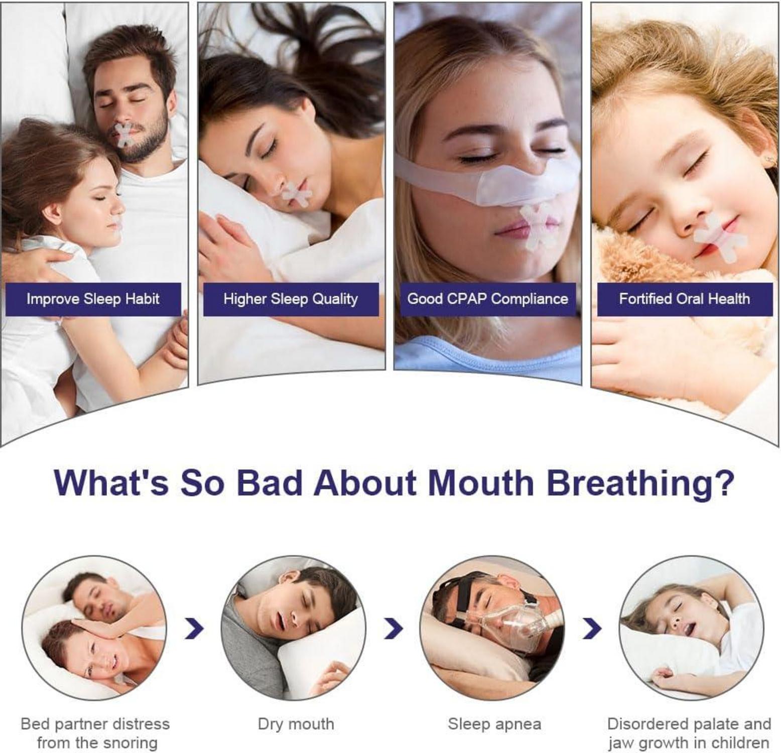 120 Pcs Mouth Tape for Sleeping Anti Snoring Strips