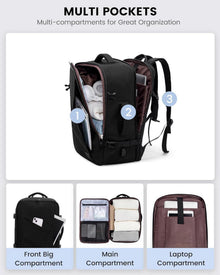Handgepäck Rucksack 30L Laptop Reiserucksack Schwarz