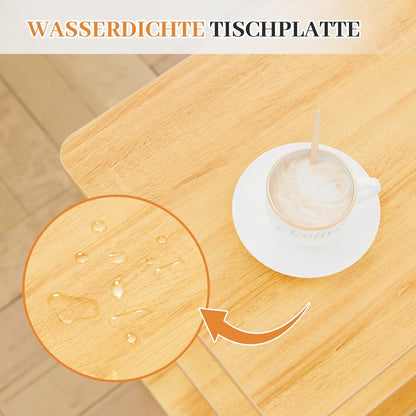 Moderne 3-stöckige Beistelltisch Holz Klein 40x30x61.5cm - Natur