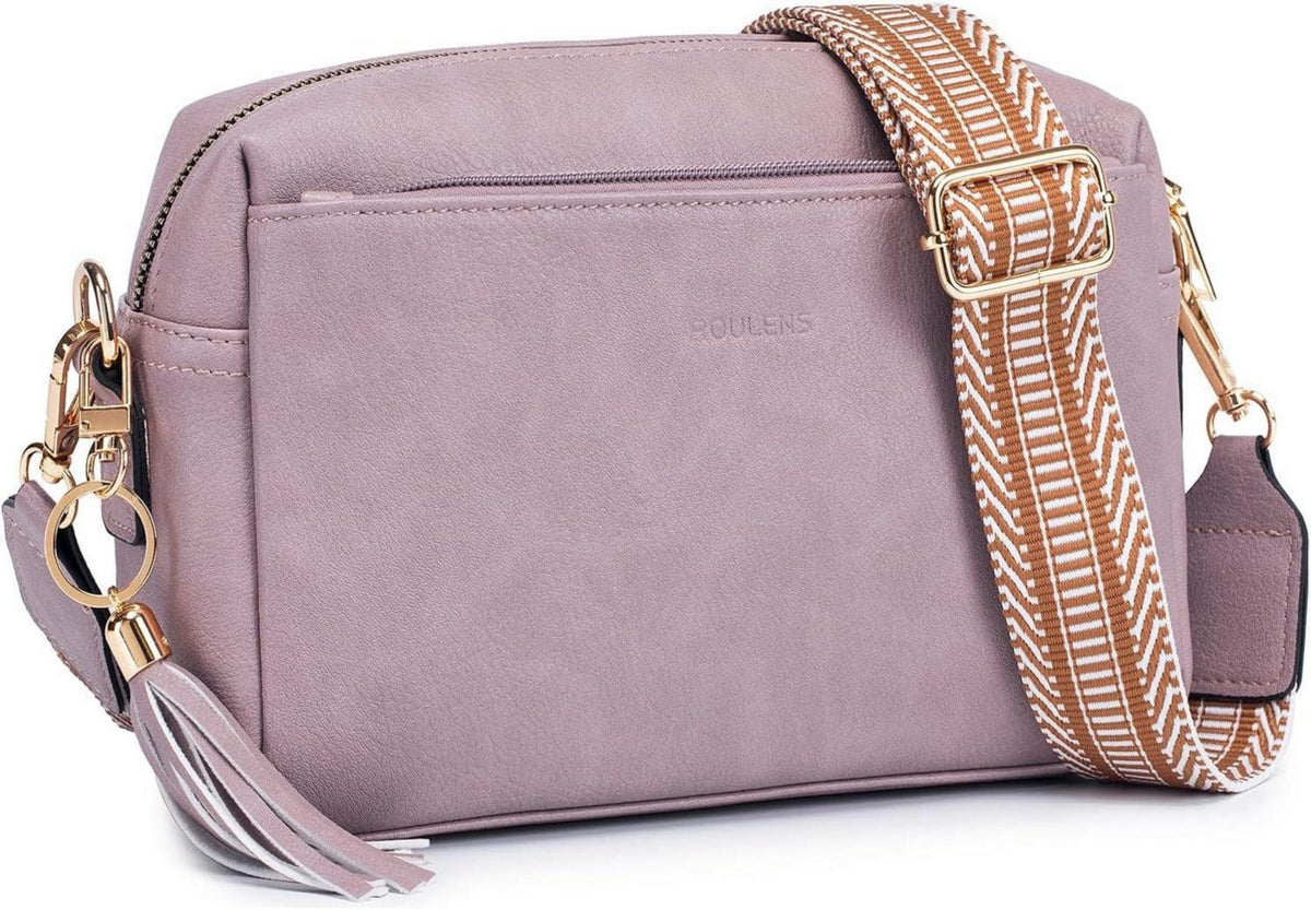 Roulens Damen Umhängetasche Veganem Leder Crossbody Creme