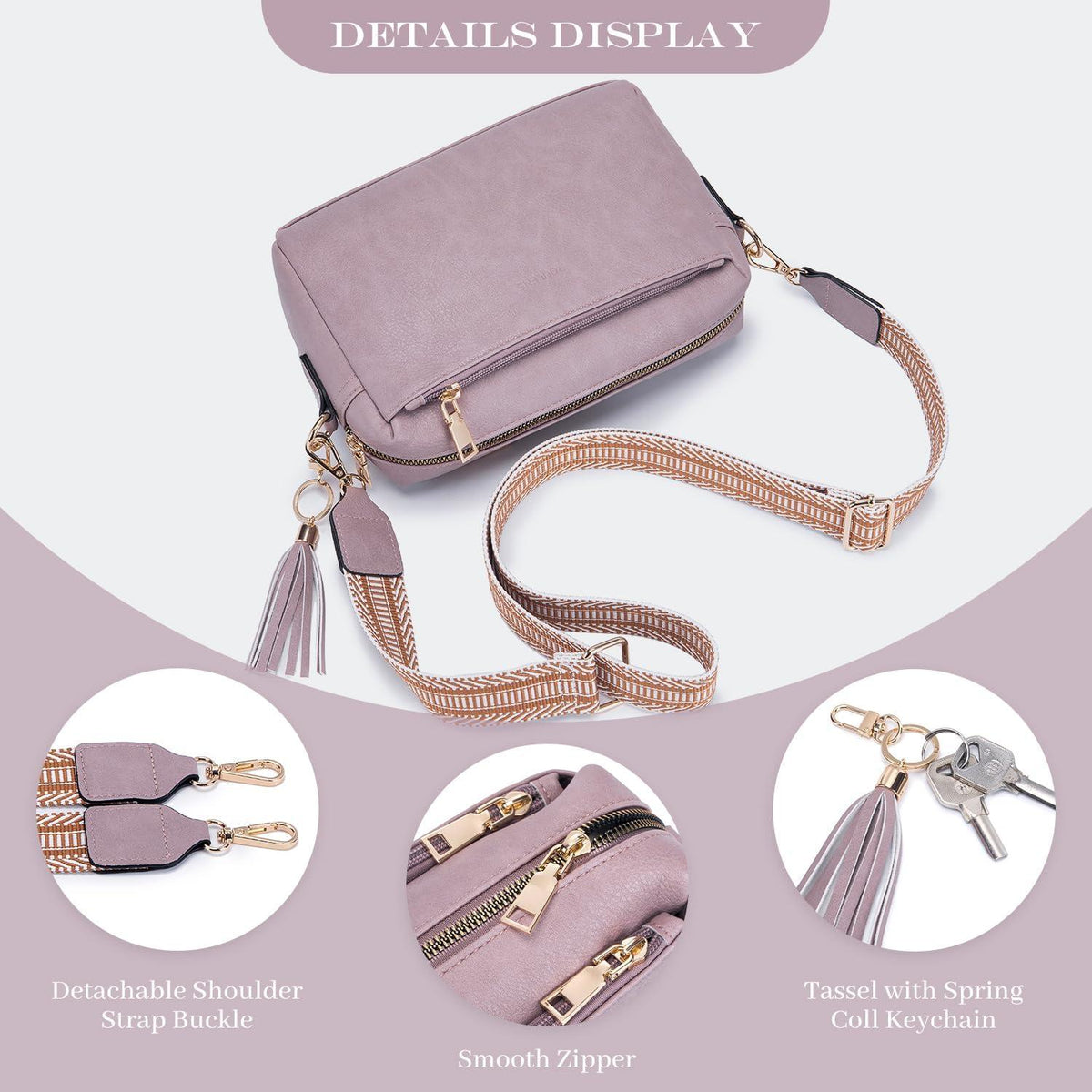 Damen Handy Umhängetasche Veganem Leder Crossbody Schultertasche