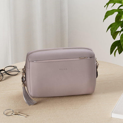 Roulens Damen Umhängetasche Veganem Leder Crossbody C-rosa