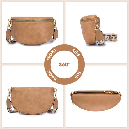 Kleine Damen Umhängetasche RFID Schutz PU Leder Crossbody Bag