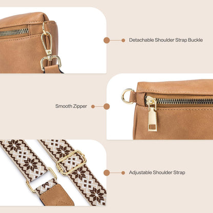 Kleine Damen Umhängetasche RFID Blockierung Leder Crossbody