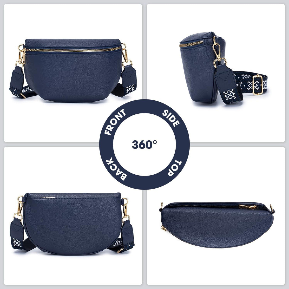 Kleine Damen Umhängetasche RFID Blockierung PU Leder Crossbody Bag