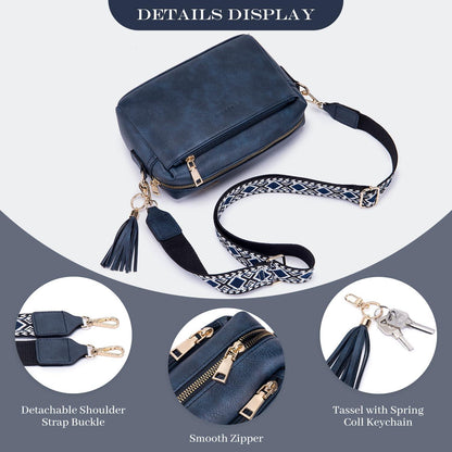 Damen Handy Umhängetasche Veganem Leder Crossbody Schultertasche