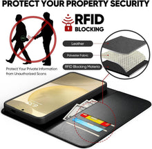 Peakally Samsung Galaxy S24 Hülle Schwarz RFID PU Leder