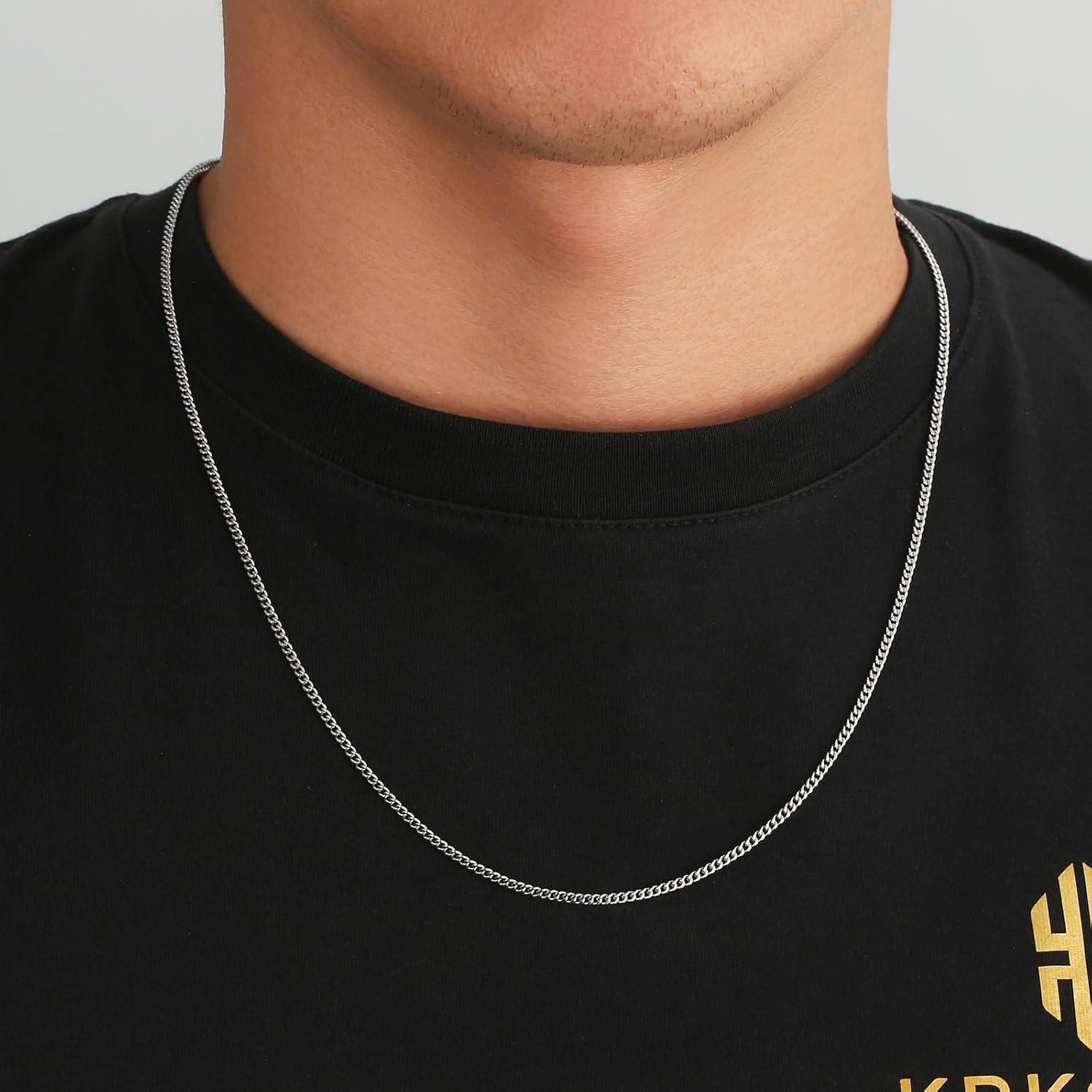 Edelstahl Panzerkette mit Diamantschliff 14K Gold