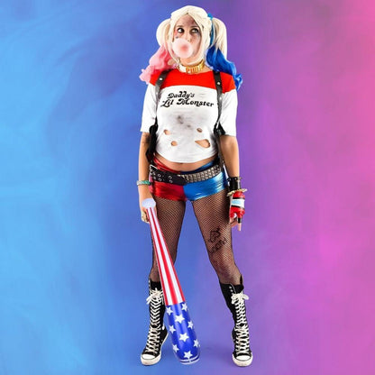 Quinn Cosplay Kostüm Erwachsene T-Shirt Jacke Shorts Baseballschläger