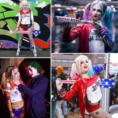 Quinn Cosplay Kostüm Erwachsene T-Shirt Jacke Shorts Baseballschläger