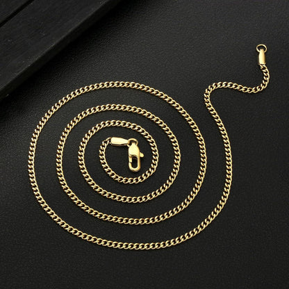 Edelstahl Panzerkette mit Diamantschliff, 14K Gold Vergoldet, 2mm, 50.8cm