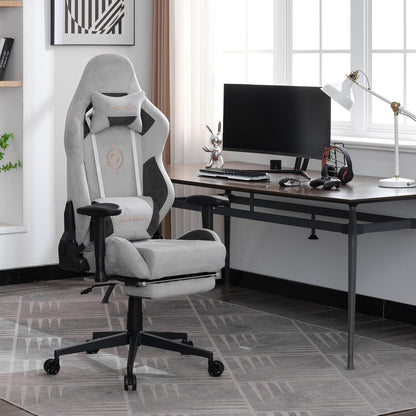 Ergonomischer Gaming Stuhl 180 kg Belastbarkeit Wildleder