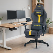 Ergonomischer Gaming Stuhl Hohe Rückenlehne Schwarz Blau 150