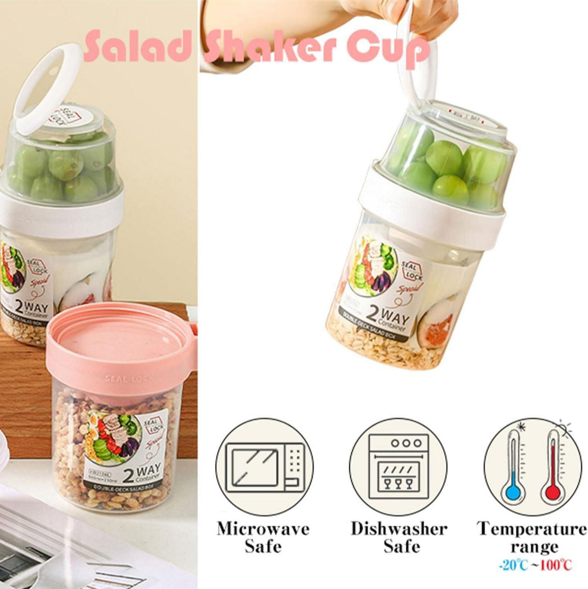 2 in 1 Müslibecher to go mit Waage, Auslaufsicher, BPA frei
