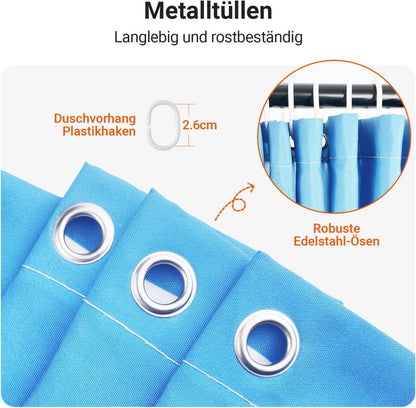 Duschvorhang 120x200cm Kieswüste Antischimmel Textil Wasserabweisend Waschbar Polyester Badevorhang