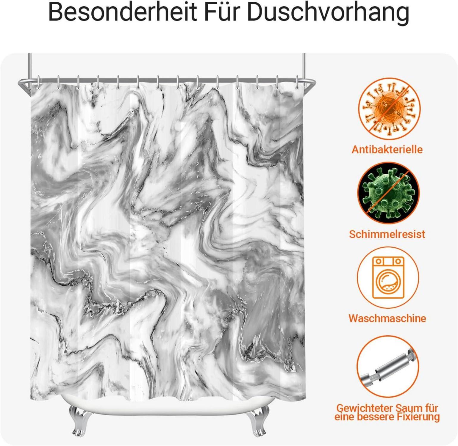 Duschvorhang Marmor Textil 200x200cm wasserabweisend waschbar