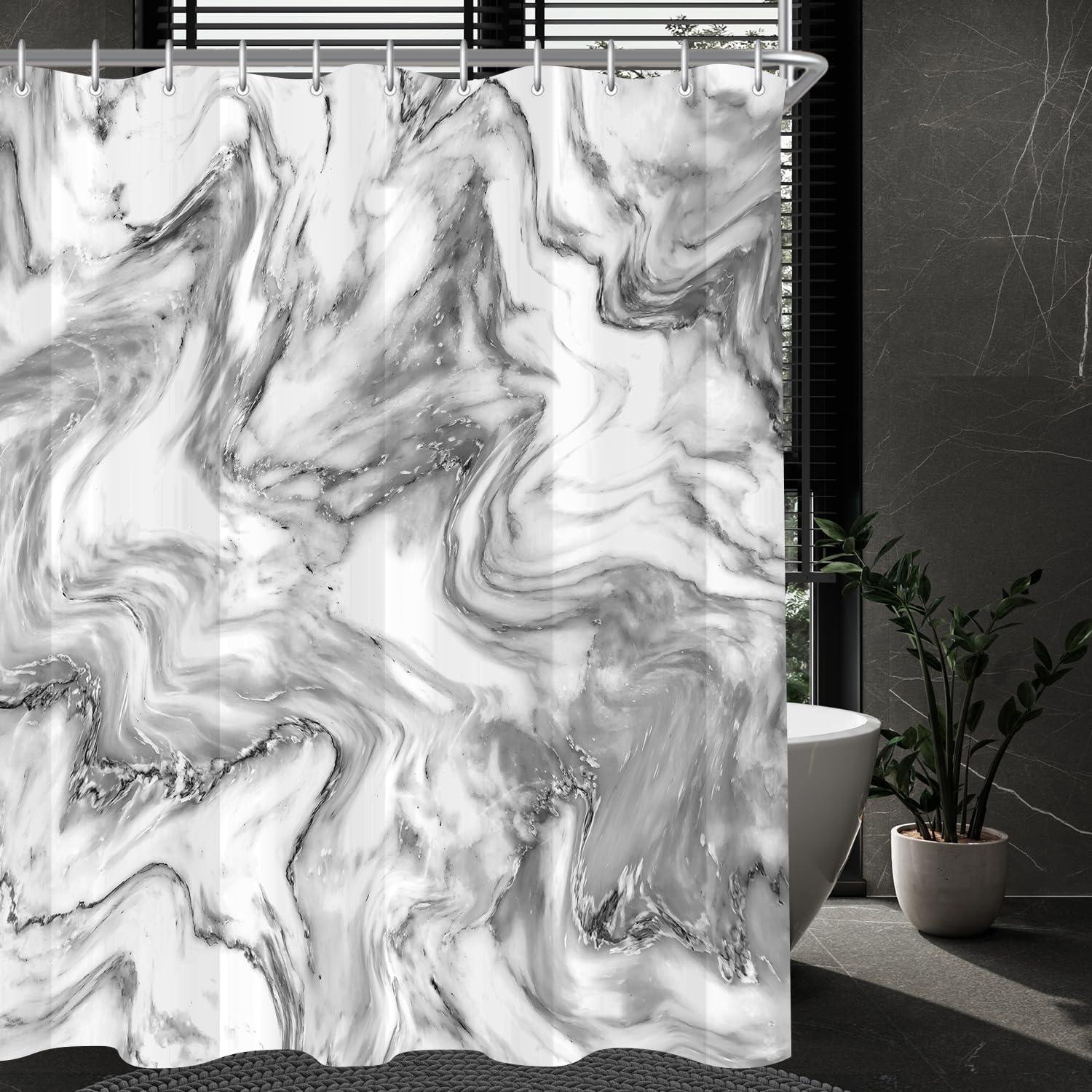 Duschvorhang Marmor 240x200cm Antischimmel Wasserabweisend Polyester Badezimmer