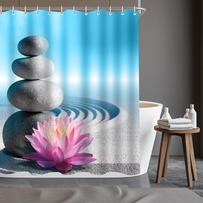 Duschvorhang Antischimmel Kieswüste 240x200 cm Polyester waschbar 16 Ösen 1er-Pack