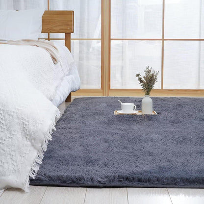 Flauschiger Shaggy Teppich 200x290cm – Grau, Weich & Anti-Rutsch
